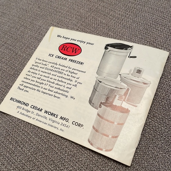 Vintage Recipes & Instructions for Homemade Ice Cream for RCW Ice Cream Machine - Picture 7 of 8